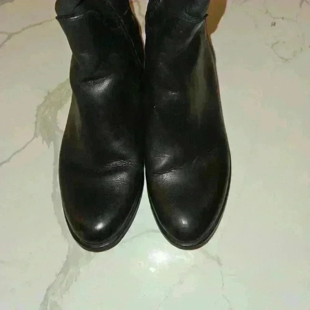 Stelle Monelle Womens Tall Leather Riding Boots Made in Italy Black Size 39